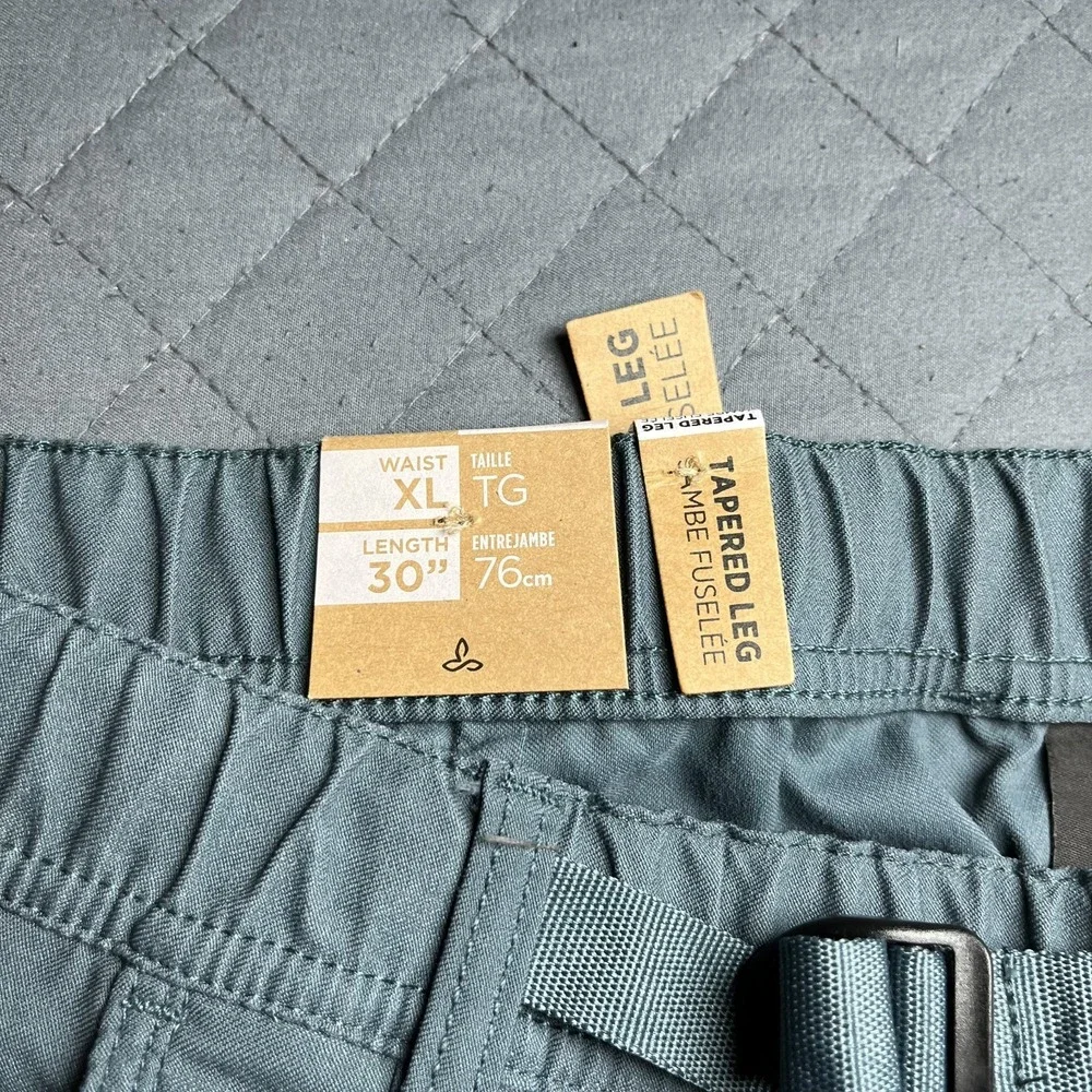 Prana Mens XL‎ x 30 Stretch Zion E-Waist Pants II Grey Blue Standard Fit - NWT